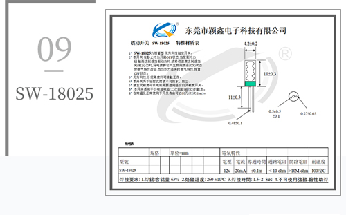 SW-18025震動彈簧開關圖紙 SW-18025震動彈簧開關圖紙