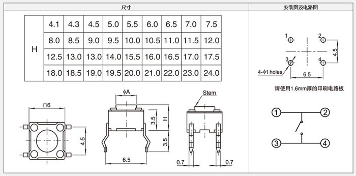 6x6輕觸開關結構圖.jpg 6x6輕觸開關結構圖.jpg