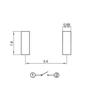 YX-TS-A001,3*2微型輕觸開(kāi)關(guān)電路圖 YX-TS-A001,3*2微型輕觸開(kāi)關(guān)電路圖