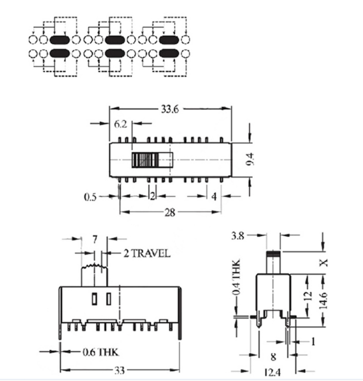 撥動開關(guān)6P3T